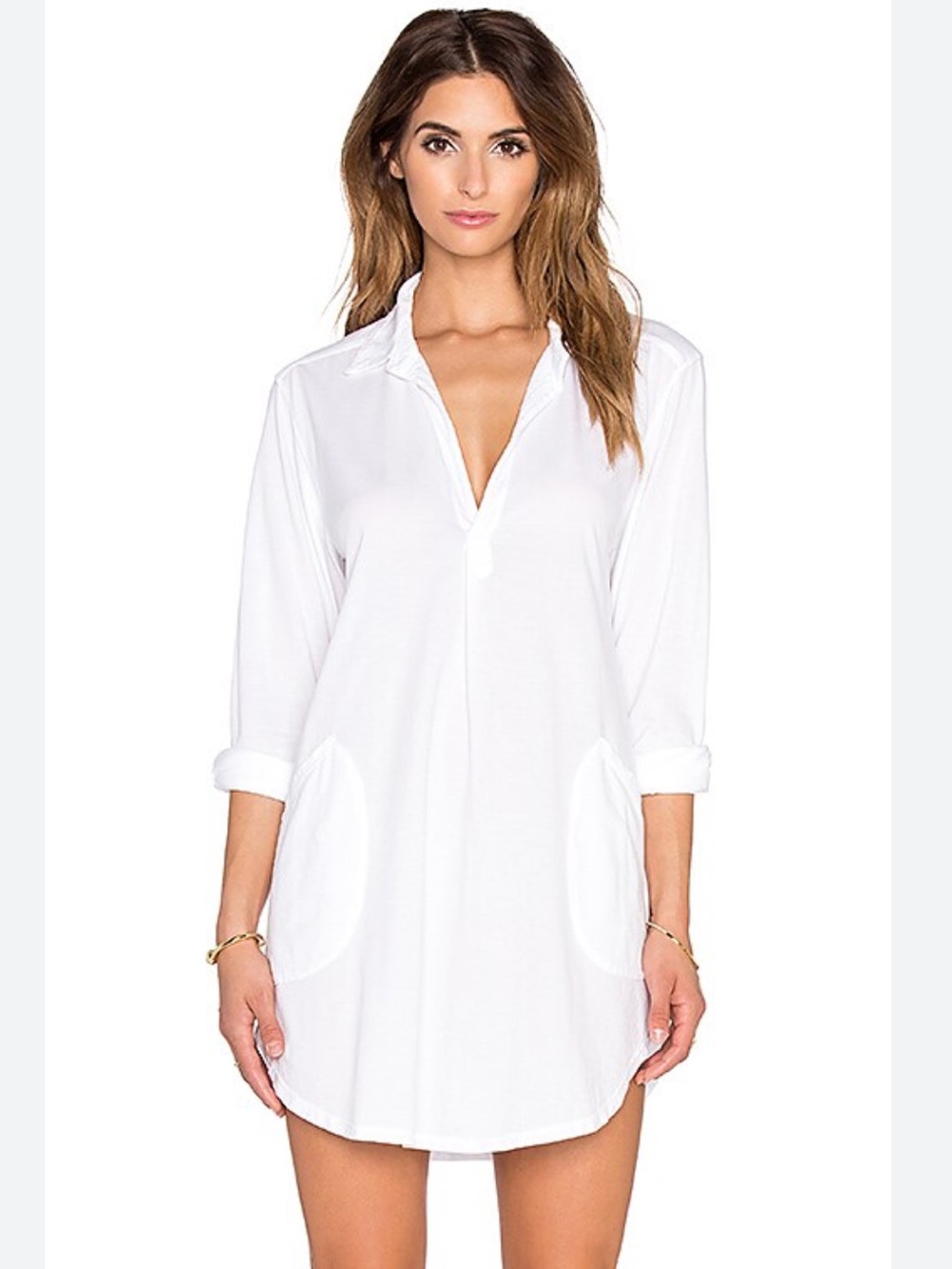Cp Shades Teton  Knit Tunic Dress in White